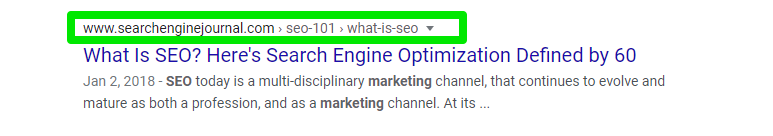 Breadcrumb xuất hiện trên bảng xếp hạng SERPs
