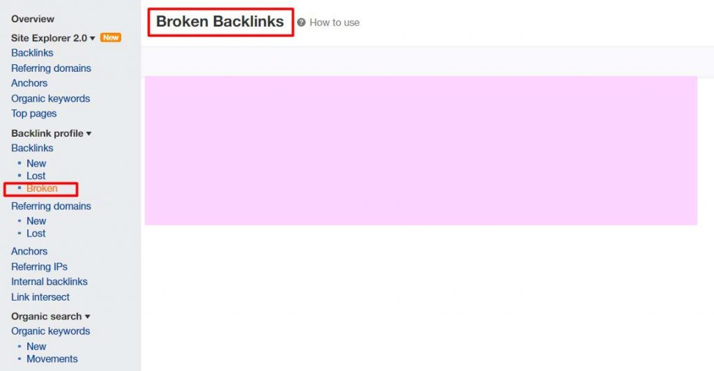Tìm backlink gãy, hỏng 