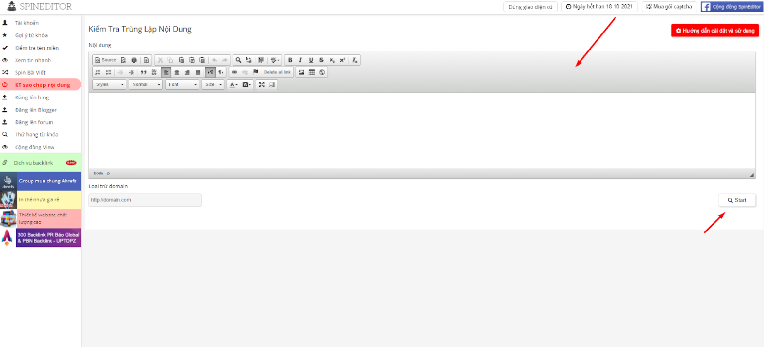 Spineditor - Công cụ kiểm tra trùng lặp nội dung online