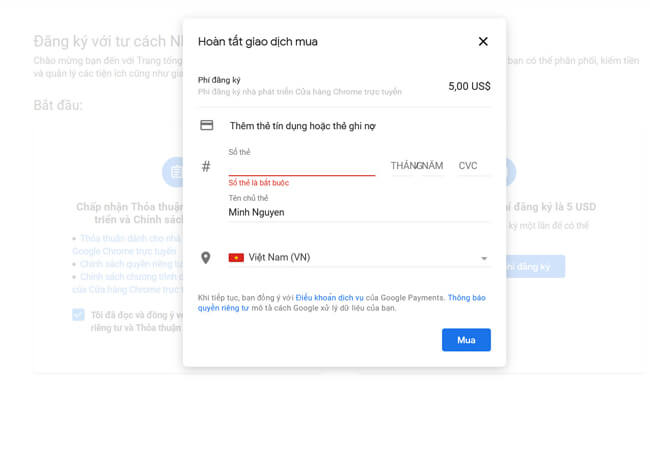 Đăng ký tài khoản googel chrome
