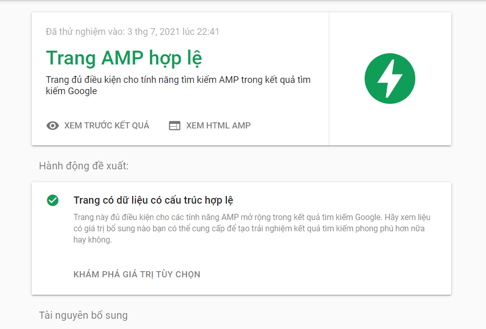 Cách kiểm tra AMP đã hoạt động hay chưa