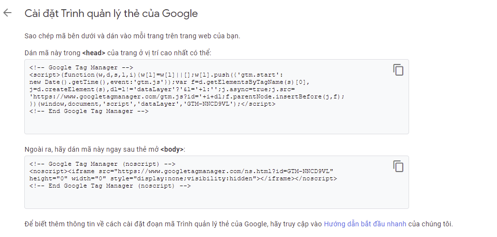 Lấy mã gắn lên website
