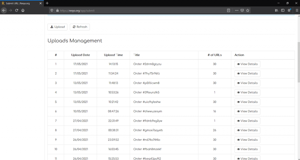 Sử dụng tool resys submit backlink