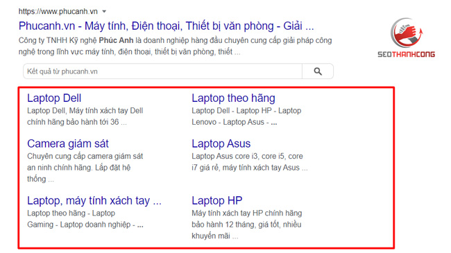 Schema dạng sitelinks
