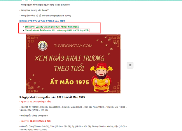 Nofollow Link được tìm thấy bởi tiện ích trên Google Chrome 