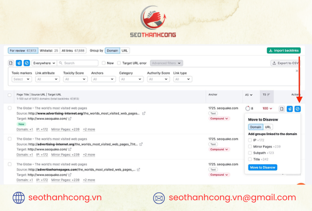 Kiểm tra backlink độc hại trên semrush
