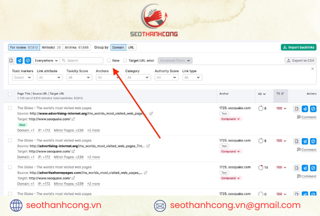 Kiểm tra backlink mới