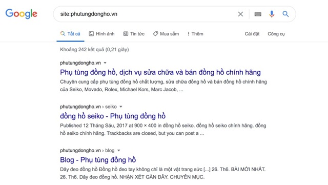 Kiểm tra trực tiếp trên Google