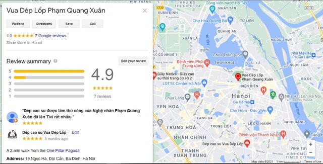 Kiểm tra thông tin hiển thị trên Google Maps